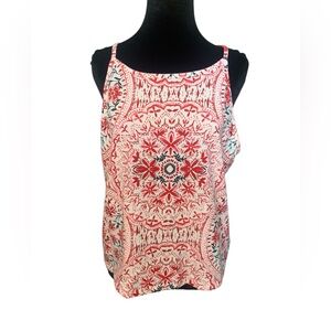 Torrid Sz 5 Red White Floral Geometrical Pattern Camisole Tank Top